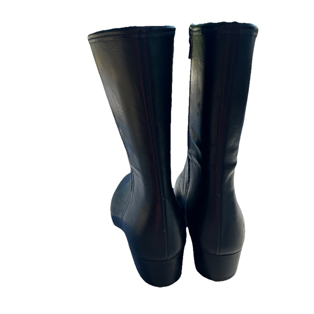 Woodbridge Rubber Rain Boots Waterproof Black 9 Zip Lined Vintage Granny Garden - Picture 4 of 10